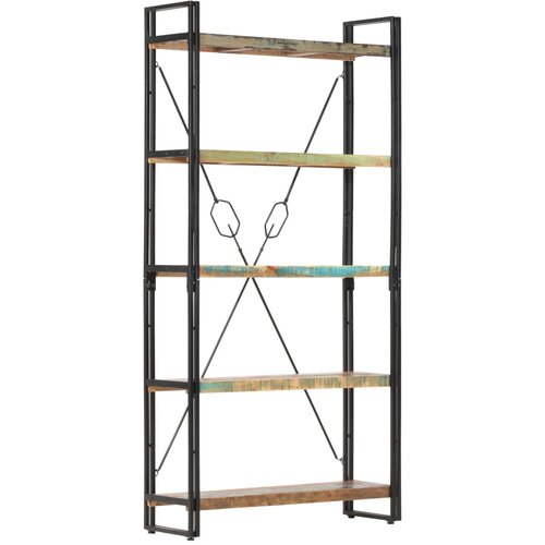  The Living Store Knjižna omara 5-nadstropna 90x30x180cm trden predelan les - Knjižna Omara, (21431220) Slike