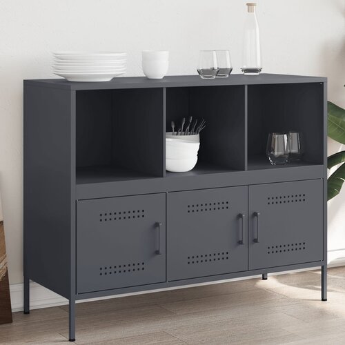 VidaXL Komoda antracit 100,5 x 39 x 79 cm od hladno valjanog čelika Slike