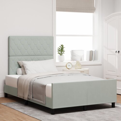 VidaXL Krevet Sivi 120x200 cm Velvet Slike