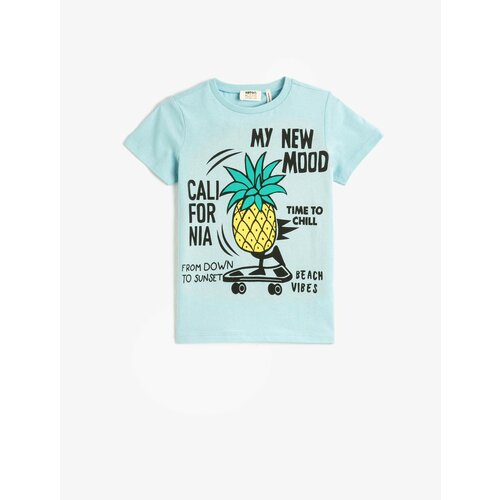 Koton Pineapple Printed T-Shirt Short Sleeve Crew Neck Cotton Cene