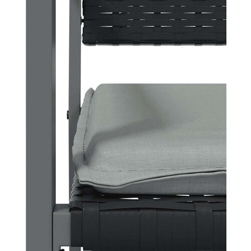 Vrtne stolice s jastucima 2 kom crne 54x62 5x89 cm poliratan Slike