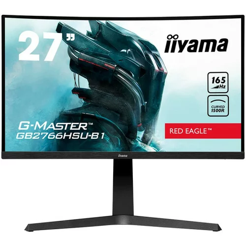 Iiyama Monitor 68,6 cm (27,0") GB2766HSU-B1D 1920x1080 Curved Gaming 165Hz VA 1ms 2xHDMI DisplayPort 2xUSB2.0 Zvočniki FreeSync Premium, (21154903)