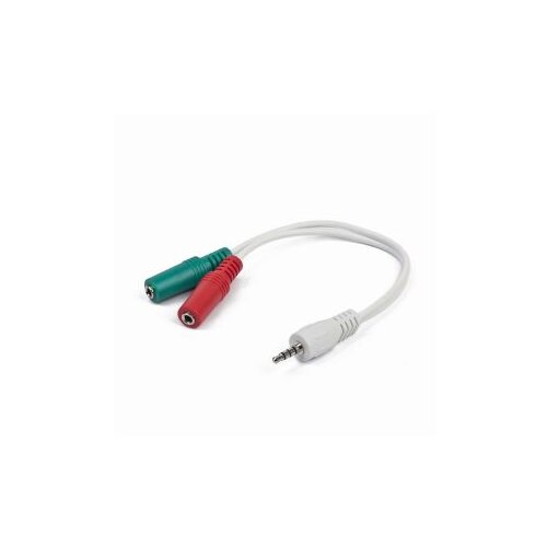Gembird audio adapter za slušalice 3,5mm 4pin to 2x 3,5 mm 3pin (mic/slušalice), white, CCA-417W Cijene