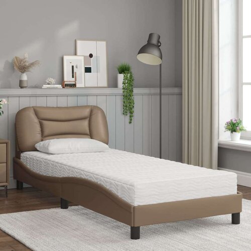  Krevet s madracem cappuccino boje 80 x 200 cm od umjetne kože Slike