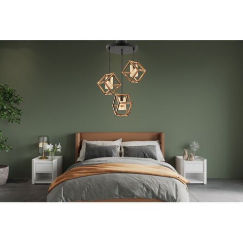 Opviq Cube Triple B Glass NaturalBlack Chandelier Cene
