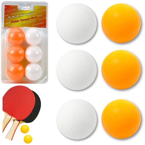  6 žogic za namizni tenis - bele in oranžne Cene