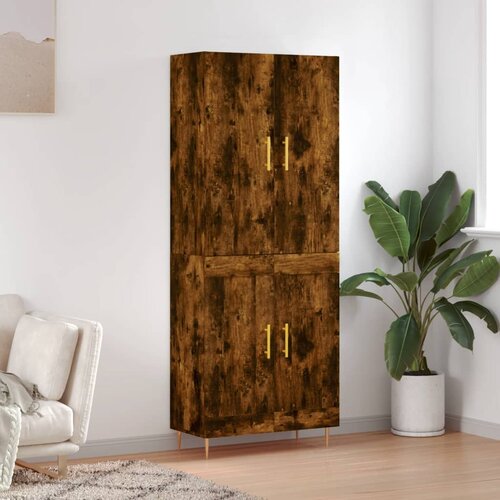 vidaXL Visoka komoda dimljeni hrast 69 5x34x180 cm konstruiranog drva Cene