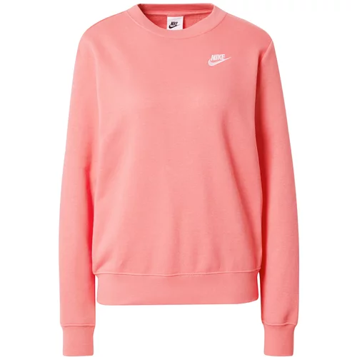 Nike Sportswear Sweater majica 'Club Fleece' koraljna / bijela