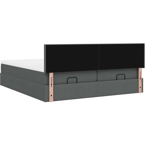 VidaXL Okvir kreveta s madracima tamnosivi 160x200cm od tkanine Slike
