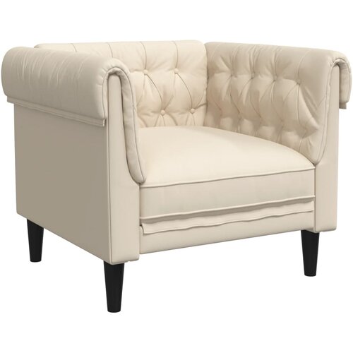vidaXL Fotelj chesterfield krem tkanina, (21113641) Cene