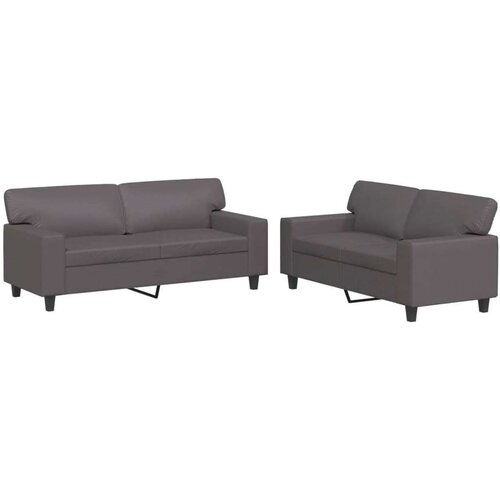  2-dijelni set sofa sivi od umjetne kože Slike