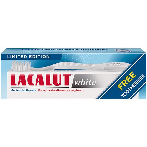 Lacalut White pasta za zube 75ml +četkica za zube white edition gratis Cene