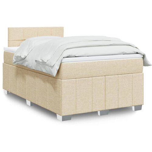  Krevet s oprugama i madracem krem 120 x 200 cm od tkanine Cene