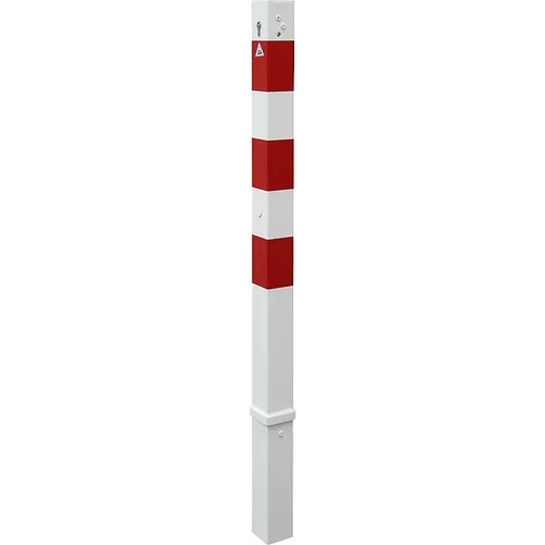 Schake Zaporni stebrič, 70 x 70 mm, bel / rdeč, snemljiv s profilnim cilindrom, brez ušesca