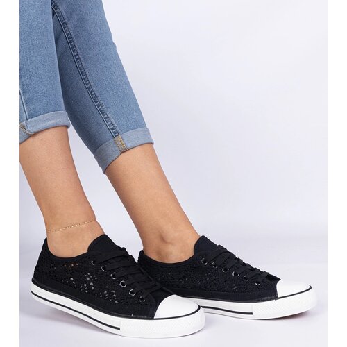 Gemre Black Women's Lace-Up Sneakers Saha Cene