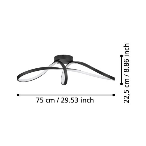 Eglo 901158-LED rgbw prigu&amp;scaron;iva plafonska svetiljka calarossa-z LED/22W/230V crna Slike
