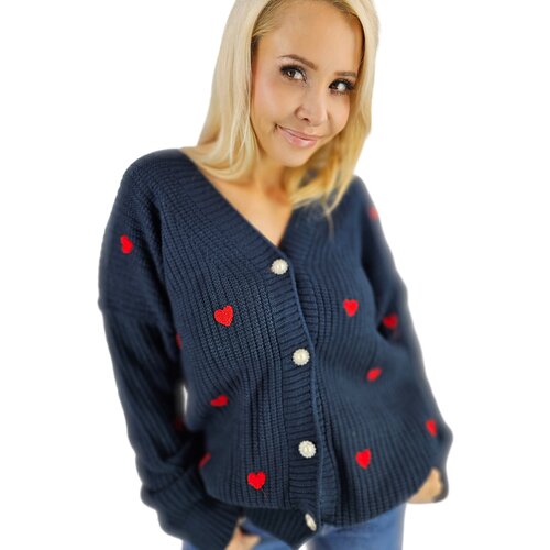 Pri Warm and cozy women's sweater with hearts for autumn SUMMER Cijene