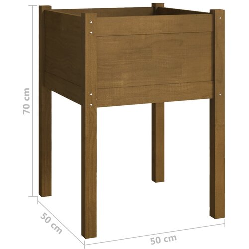  Vrtne sadilice 2 kom boja meda 50 x 50 x 70 cm masivna borovina Slike