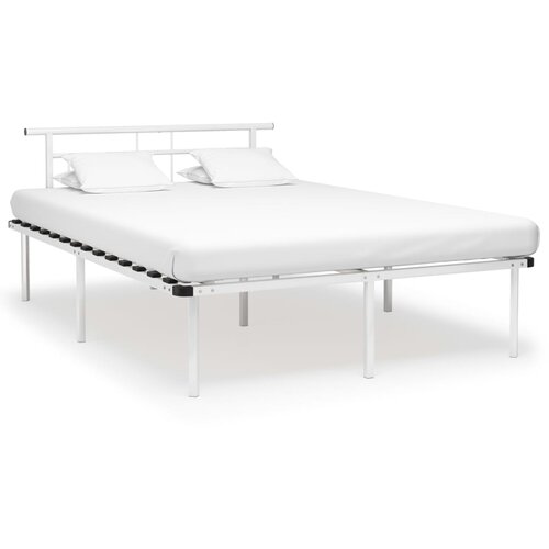 VidaXL Posteljni okvir bel kovinski 140x200 cm, (21073589) Slike