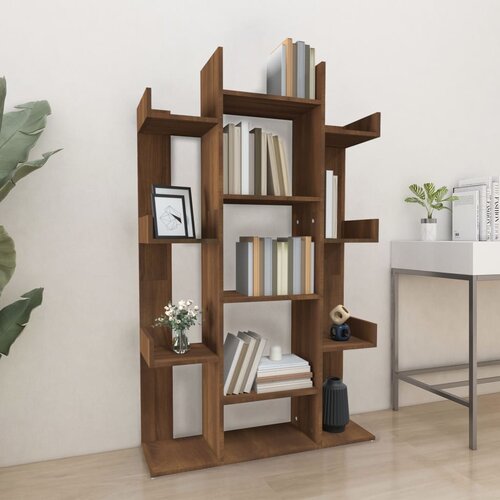 VidaXL Knjižna omara rjav hrast 86x25,5x140 cm inženirski les Slike