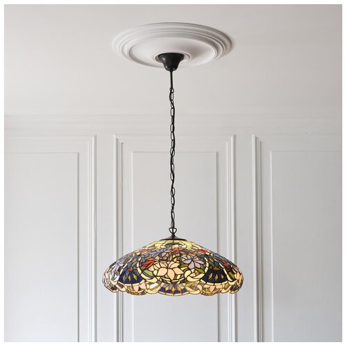 Endon 112193 - Luster na lancu Tiffany SULLIVAN 3xE27/60W/230V prečnik 57 cm Cene