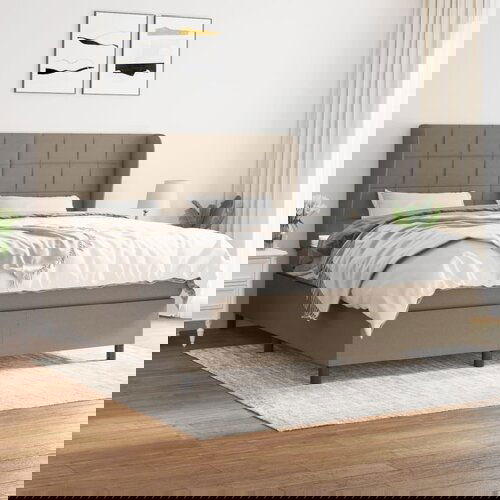 vidaXL Krevet s oprugama i madracem smeđesivi 180x200 cm tkanina Cijene