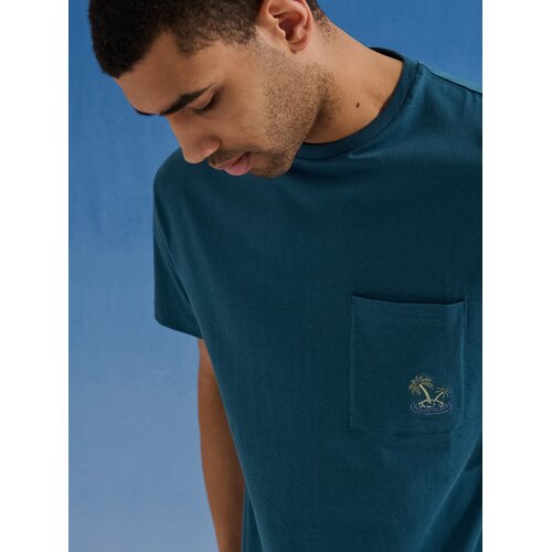 Sinsay Pamučna majica s blagdanskim vezom Slike