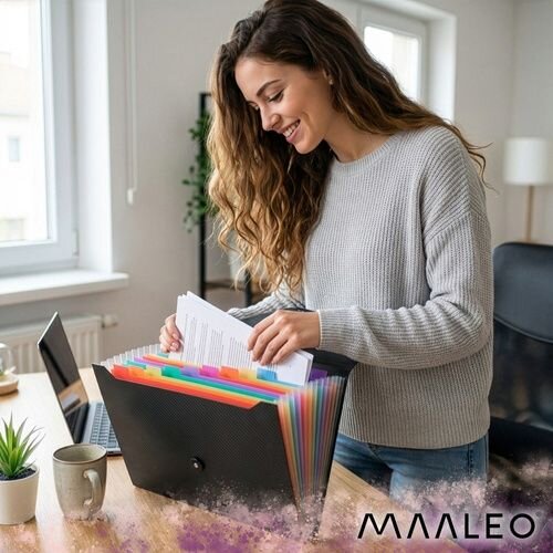 Maaleo mapa za dokumente A4 s 13 pretinaca, crna Slike