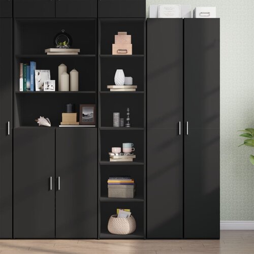 VidaXL Visoka komoda crna 40 x 41 x 185 cm od konstruiranog drva Slike