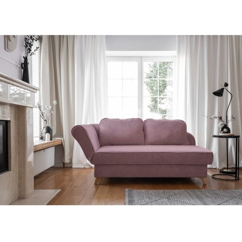 Miuform Pra&amp;scaron;no rožnat ležalnik iz rebrastega žameta (levi kot) Chic Charlotte &amp;ndash; Slike