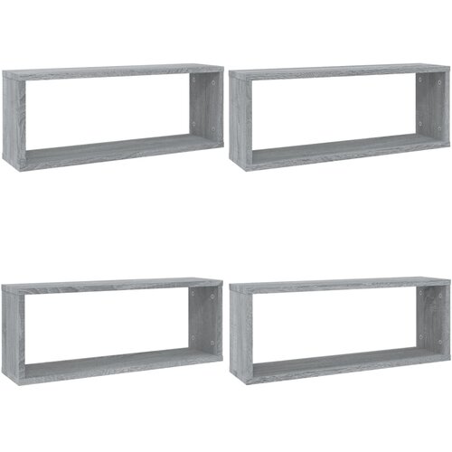 Maison Chic Stenske Police - Viseča polica kockaste 4 kosi sive sonoma 60x15x23 cm inž. les, (21758634) Slike