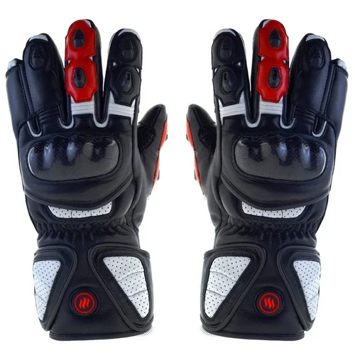 Glovii ogrevane motoristične rokavice L, črne/rdeče/sive GDBL, (20856844)