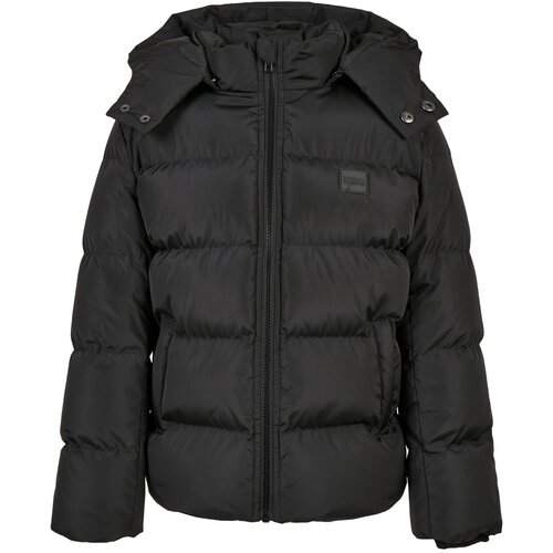 Urban Classics Puffer Boys' Jacket with Hood Black Cene