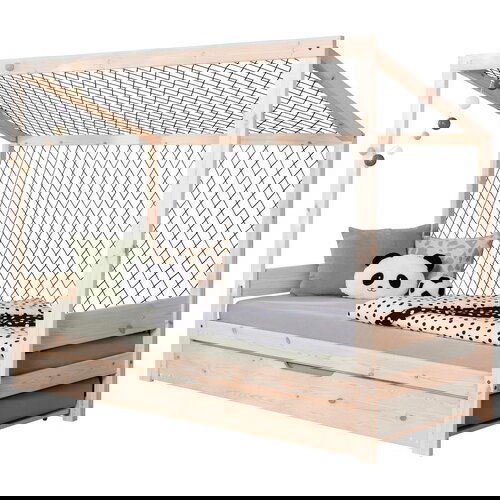 MID.YOU Raztegljiva Postelja Soccer, Pravi Les, 90x200cm Slike