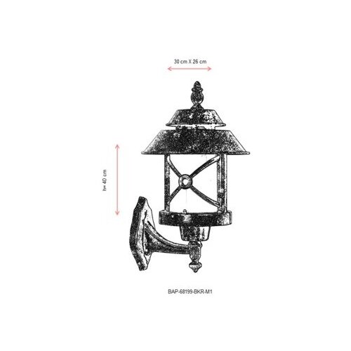 Opviq Vanjska zidna lampa BAP-68199-BKR-M1, 40 cm, IP65, E27, 40W, Smeđa Slike