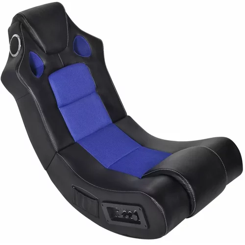 Crno-plava stolica za ljuljanje od umjetne kože s audio