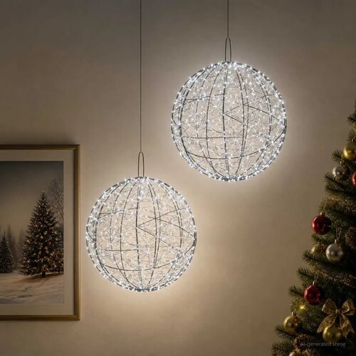  Božićni vrh svjetla 2 kom. 1900 LED lampica Hladno bijela - Hladna bijela &amp;Oslash; 60 x 63 cm 2 Slike