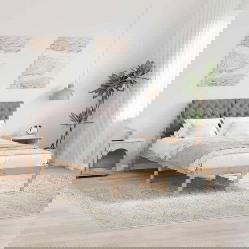 vidaXL Krevetni okvir s tapiciranim uzglavljem Smeđa 120 x 200 cm Cene