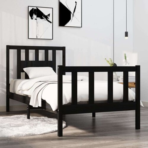  Za krevet od masivnog drva crni 75 x 190 cm 2FT6 mali Slike