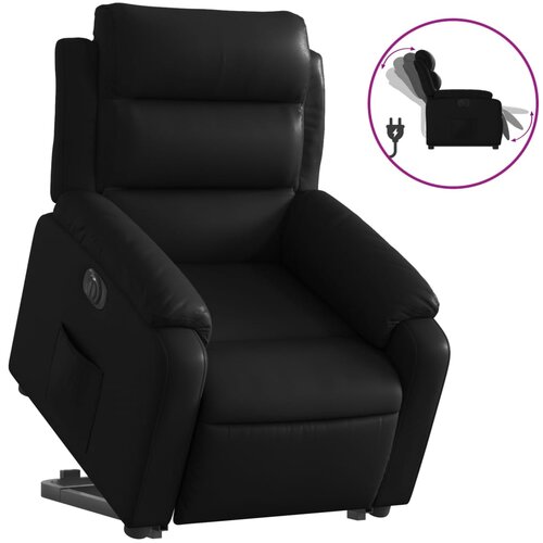 Maison Chic Električni naslanjač - Relax naslanjač s funkcijo vstajanja črno umetno usnje, (22061136) Cene