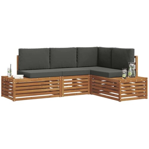  Setovi sofa s jastukom 4 Komad Prirodna i antracit Slike