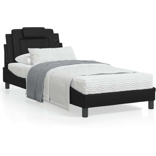  Okvir kreveta s LED svjetlima crni 80 x 200 cm od umjetne kože Slike