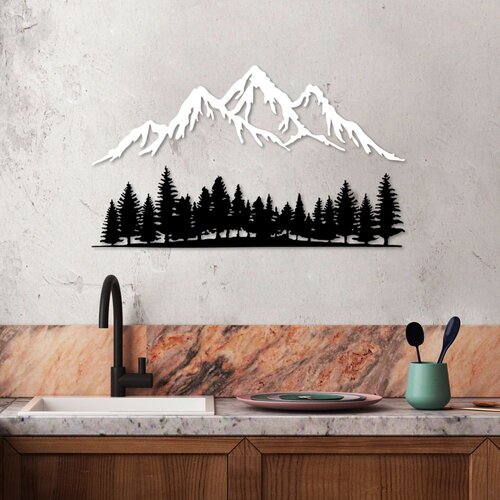 Wallity nature and mountain - 4 blackwhite decorative metal wall accessory Slike