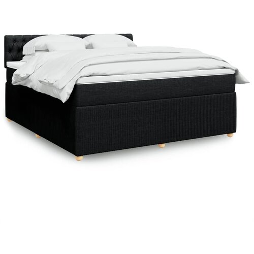 vidaXL Krevet s oprugama i madracem crni 180x200 cm od tkanine Cijene