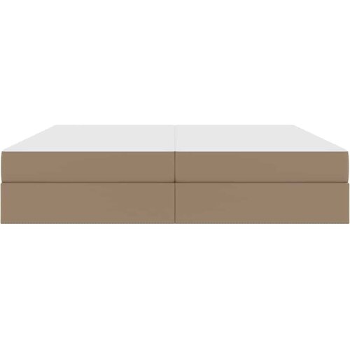  Krevet s madracem i skladi&amp;scaron;tem 2 kom. Boja cappuccina Koža Smeđa 200 x 200 cm Slike