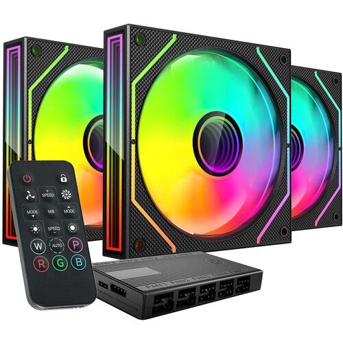 TACENS Mars Gaming MF3DPROKIT computer cooling system Computer case Fan 12 cm Black Slike