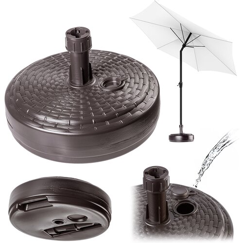 KADAX Podstavek za senčnik, vrtno stojalo za senčnik, okroglo, 39 cm, utež, rjavo, (5000346747) Slike