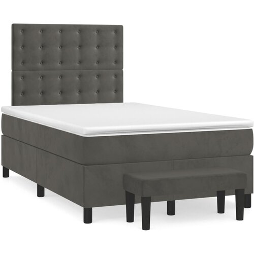 Maison Chic Box spring postelja - Vzmetna postelja z vzmetnico temno siva 120x200 cm žamet SL14331, (21905464) Cene