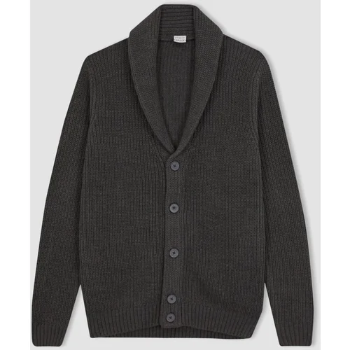 Defacto Standard Fit Shawl Collar Knitwear Cardigan