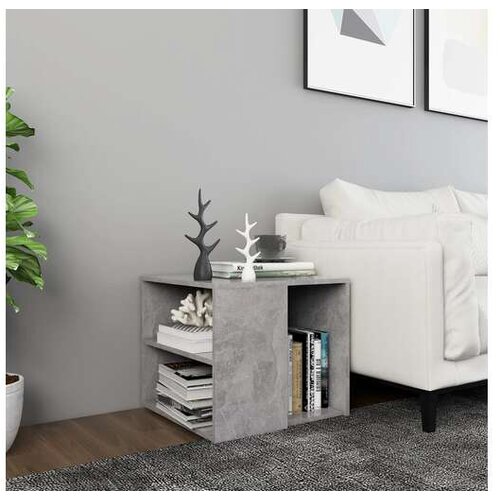  Stranska mizica betonsko siva 50x50x45 cm iverna plosca Slike